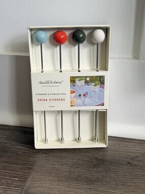 Hearth & Hand Magnolia Stoneware Stainless Drink Stirrers 4 Pack Target